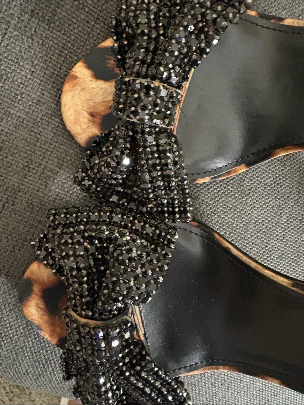 Nine West Animal Print High Heels Open Toe with Bow Size 7